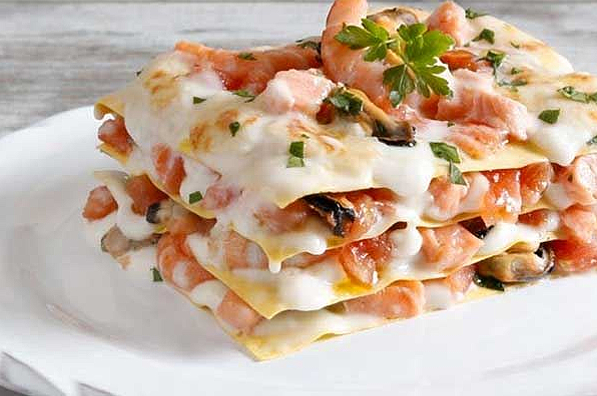 Lasagne ai frutti di mare, profumo del Mediterraneo in tavola