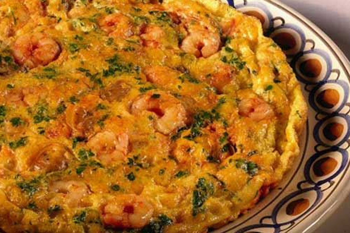 FRITTATA DI FRUTTI DI MARE, COZZE VONGOLE E GAMBERETTI